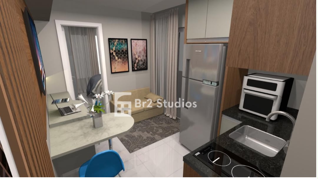 EXECELENTE OPORTUNIDADE DE STUDIO MOBILIADO NO NOVO MUNDO!